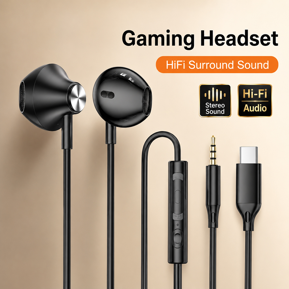 Pc Gaming Earbuds - Écouteurs HiFi Surround, son stéréo basse