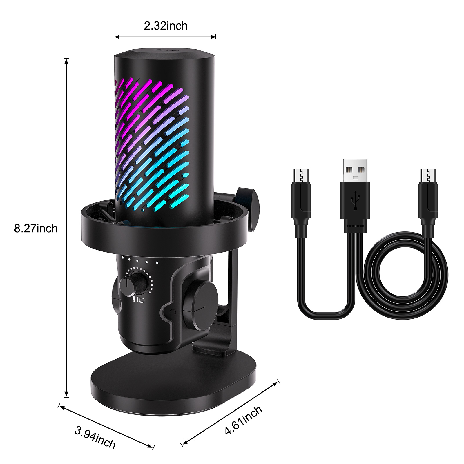 Pc Gaming Youtube - Tenlamp CG1 RGB Microphone de streaming