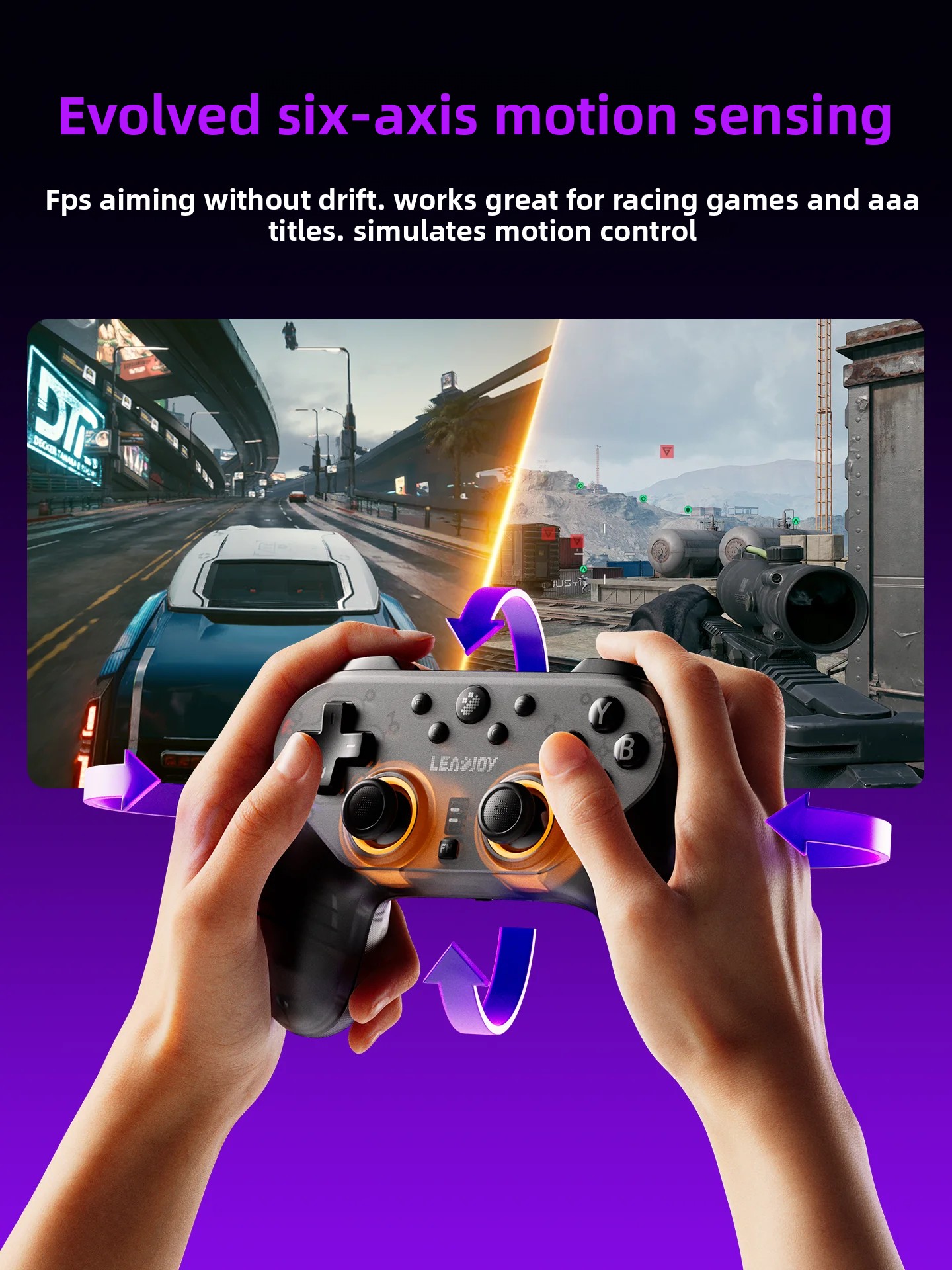 Joystick Pc Gaming - Manette de jeu sans fil LeadJoy