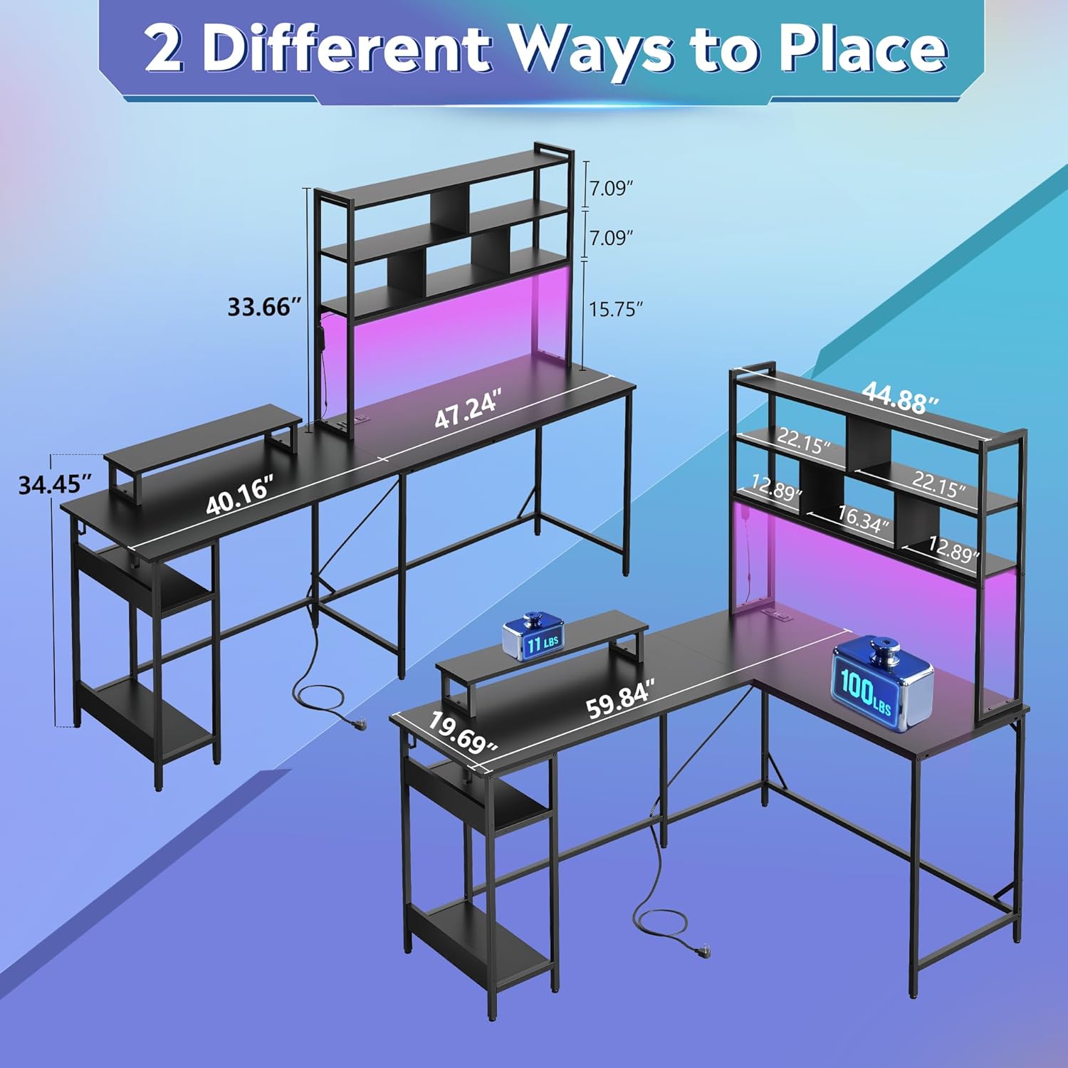 Bureau de jeu en forme de L av - Pc Zotac Gaming avis et prix