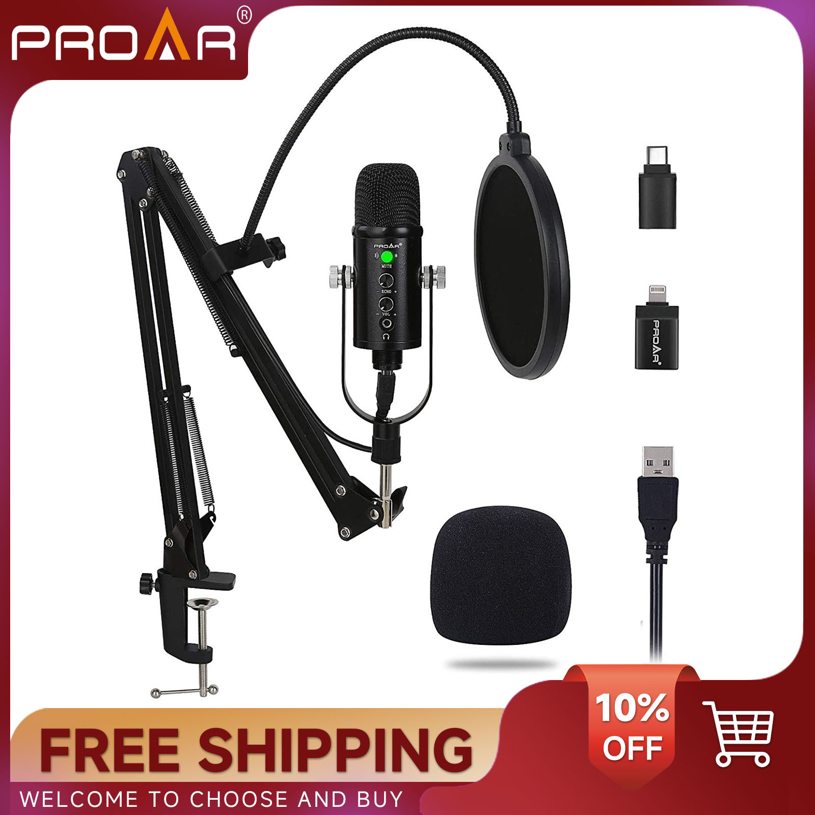 Microphone à condensateur USB  - Pc Gaming Youtube avis et prix