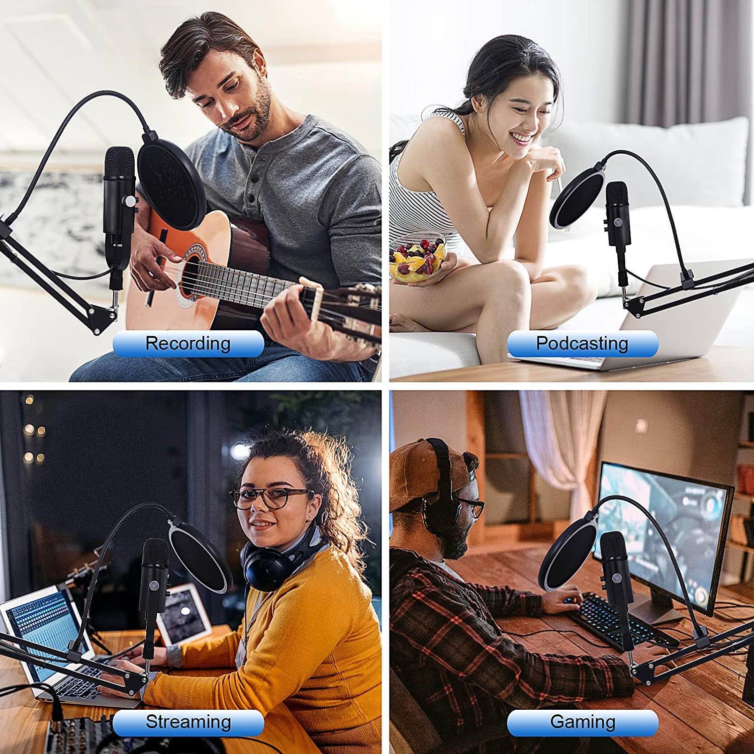 Microphone à condensateur USB  - Pc Gaming Youtube avis et prix
