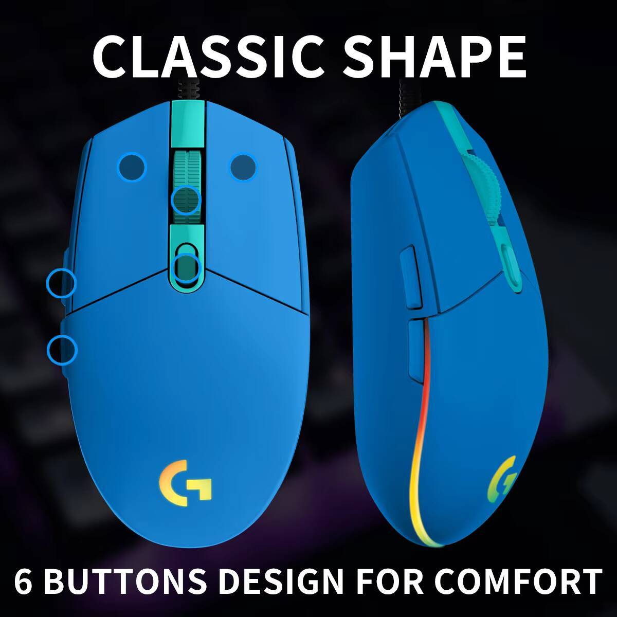 Souris de jeu Logitech G203 LI - Pc Gaming Logitech avis et prix