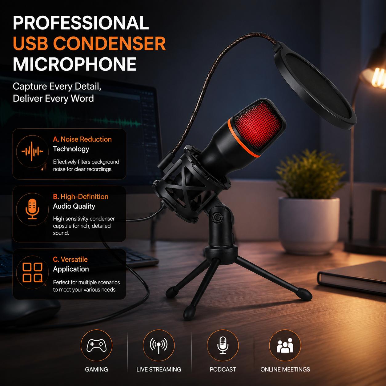 Kit de microphone à condensate - Pc Gaming Youtube avis et prix