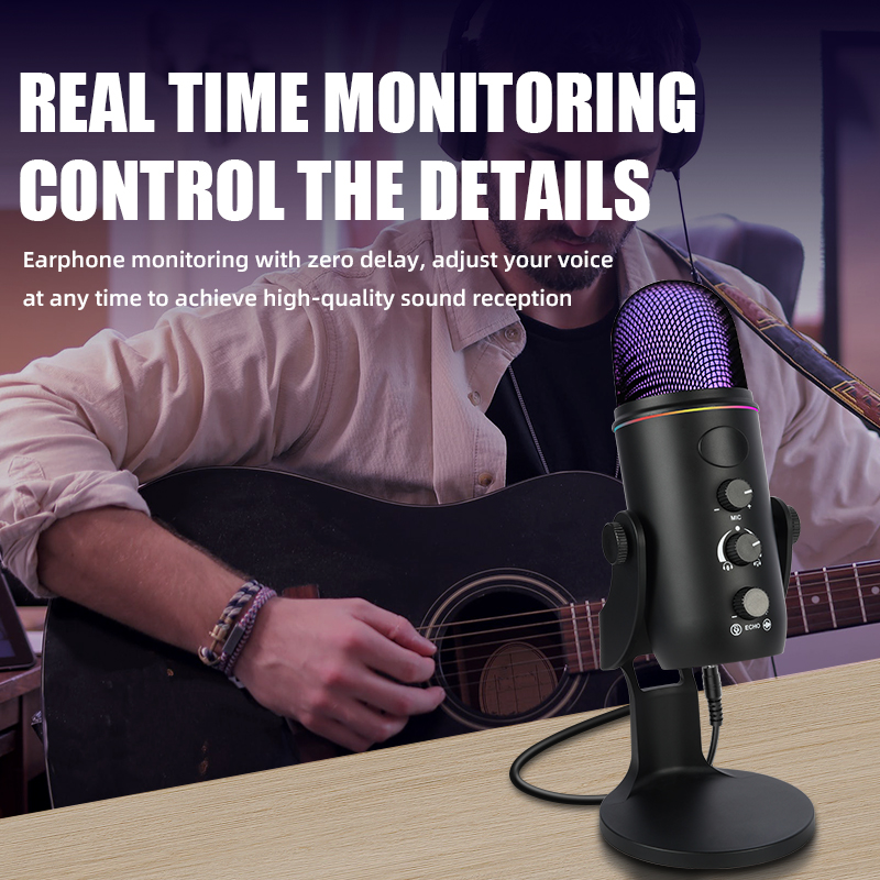 Microphone de jeu USB RGB, Con - Pc Gaming Youtube avis et prix